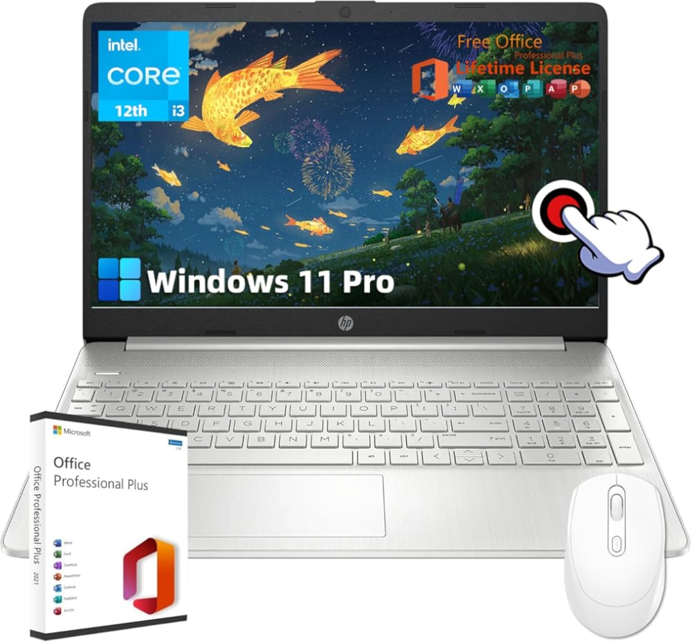 HP Laptop for Business and Student - with Microsoft Office Lifetime License 15.6