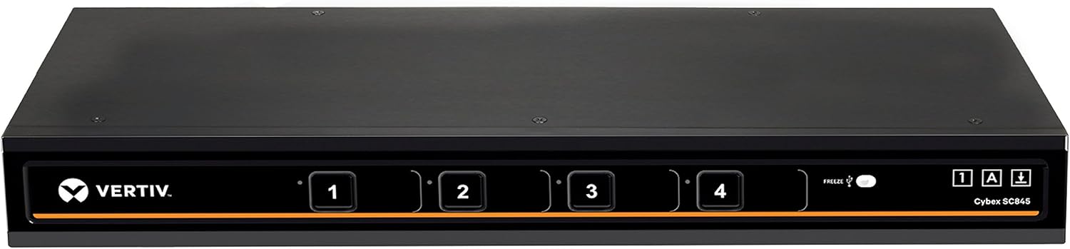 Avocent Vertiv Cybex SC800 Secure Desktop KVM Switch, Single Head Monitor, 4 Port, Dual-Link, Secure Desktop KVM Switch, Common Access Card (CAC), (DPP), TAA Compliant (SC845-001)