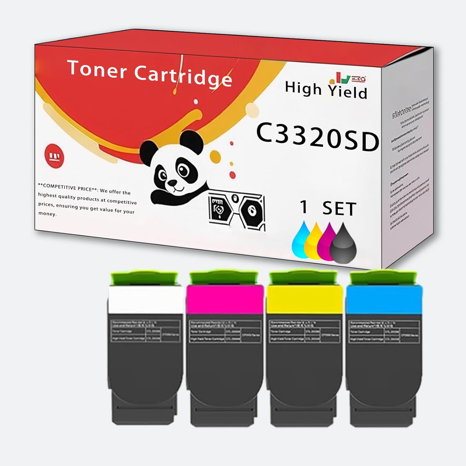 C3320SD Toner Cartridge Compatible for Xerox ApeosPort Print C3320SD C3830SD Printer,Easy Installation Good Partner at Work (Multicolor)
