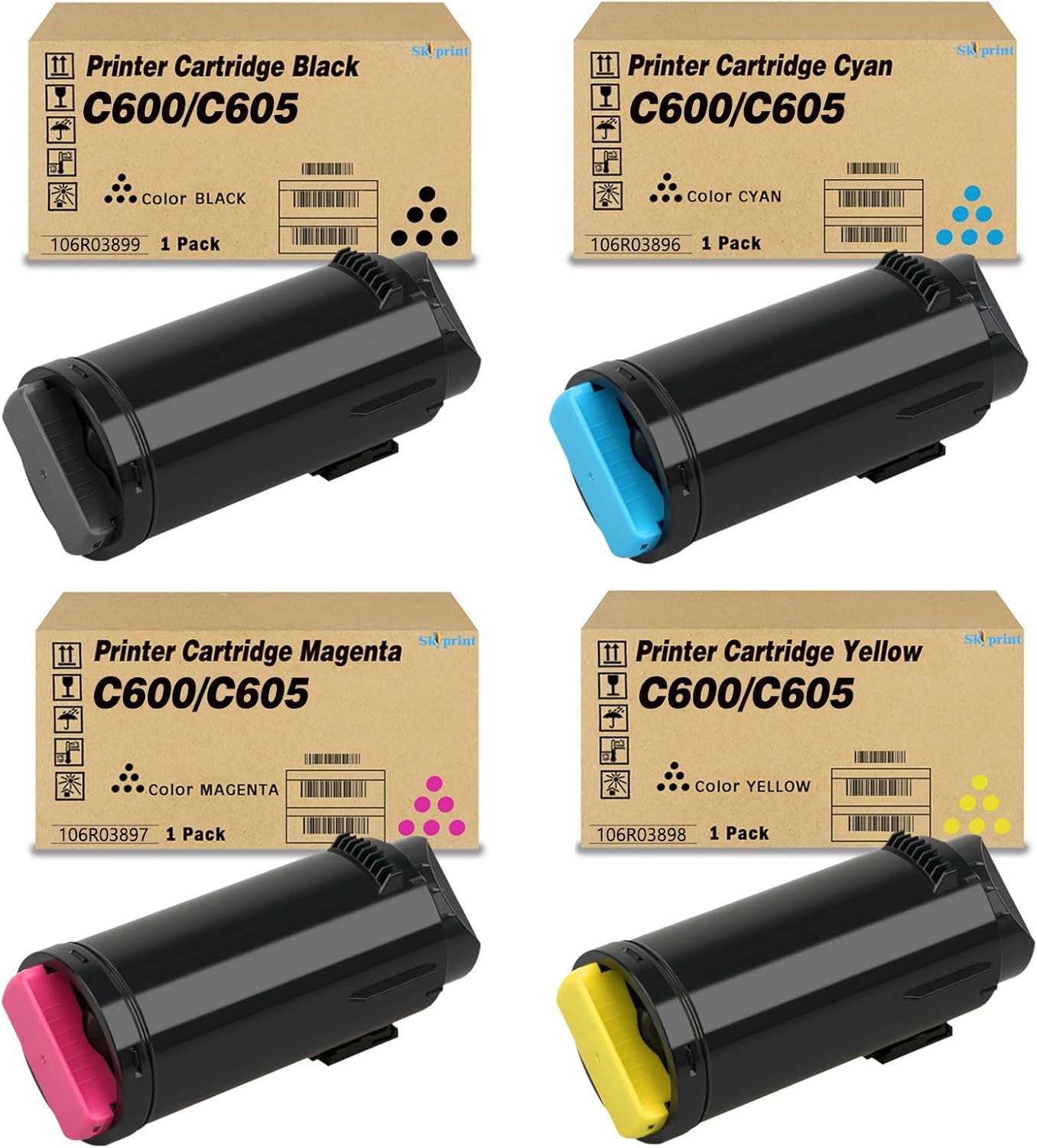 Versalink C600 C605 High Yield Toner Cartridge Replacement for Xerox 106R03896 106R03897 106R03898 106R03899 Toner Versalink C600 C600DT C600DX C600DXF C600DXP C600N C605 C605X C605XLM Printer