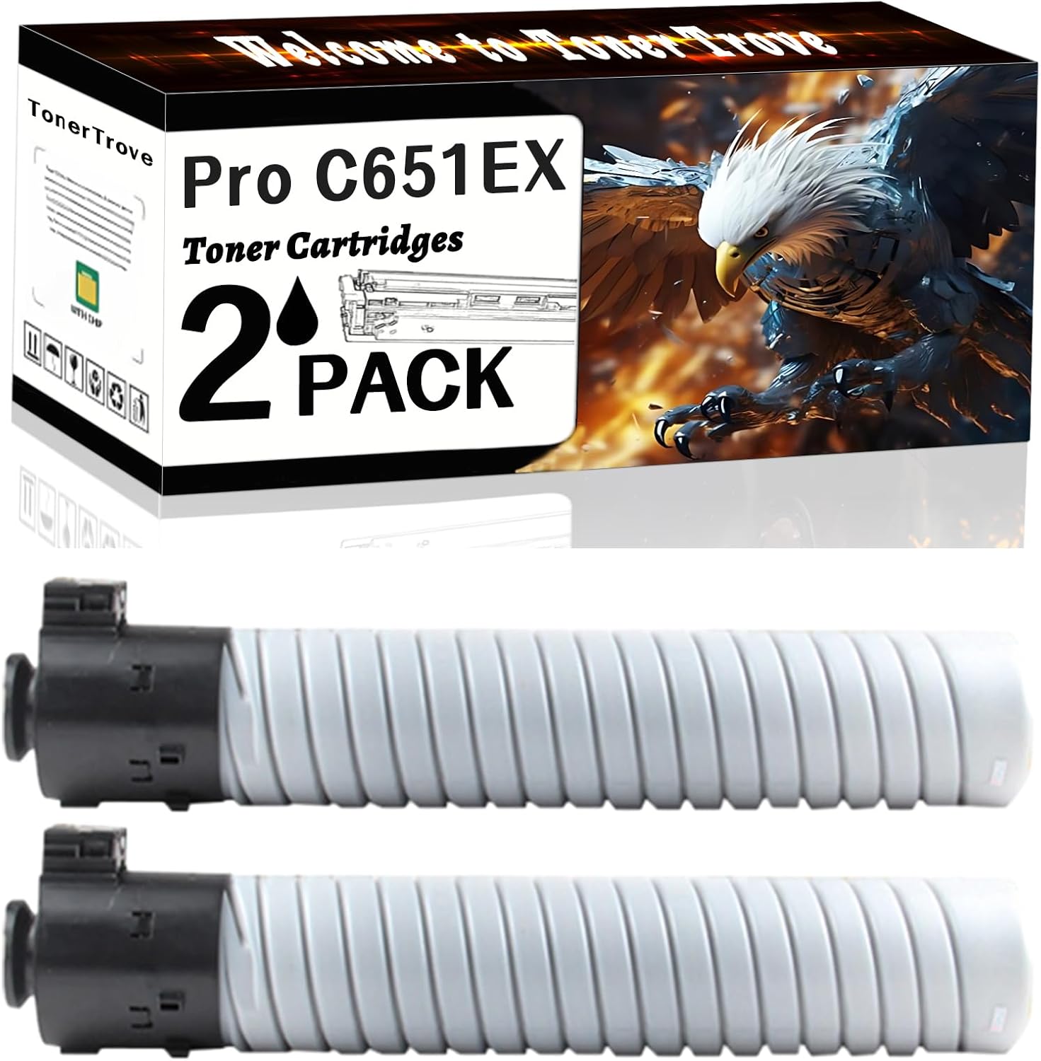 AGNNQ Pro C651EX Toner Cartridges Compatible for Lanier Pro C651EX Pro C751 Pro C751EX Printers, Office Printing is Easy Clear Smooth (2 Pack Black)