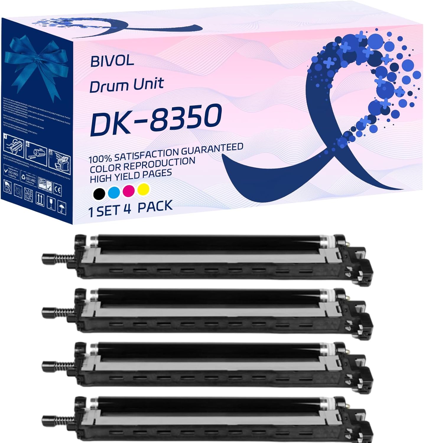 BIVOL DK-8350 Drum Unit Compatible for Kyocera TASKalfa 2553ci 2552ci 3252ci 3253ci Printers, with Chip, High Yield 250000 Pages, Vivid Colors (Multicolor)