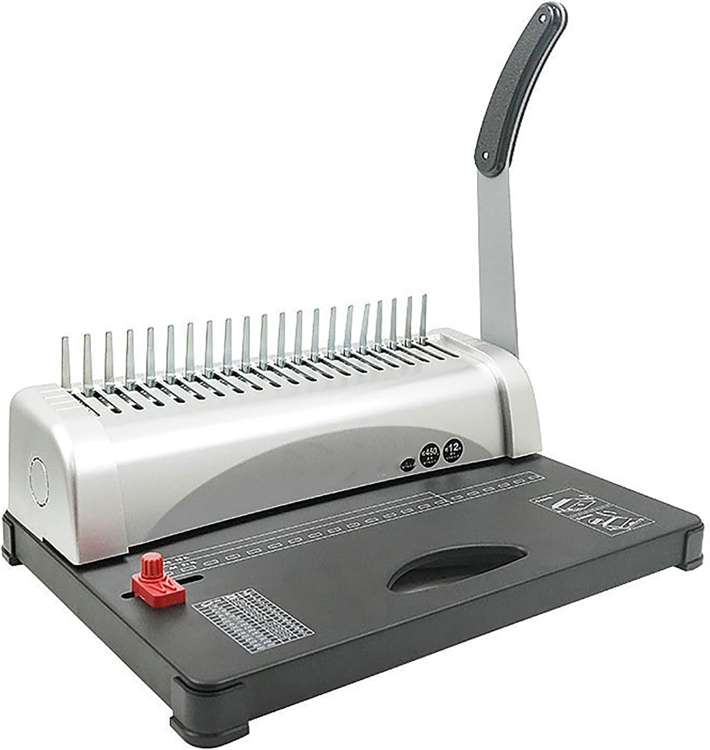HUTOOLEE Binding Machine, 21 Hole Manual Comb Punching Machine, 3/4/5mm Hole Margin Adjustment/12 Sheets of Paper are Punched Simultaneously, for Binding Reports, Booklets