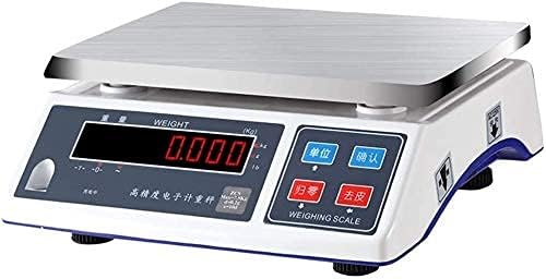 JDXQBLD Electronic Scales High Precision Weighing Scale Stainless Steel Postal Scales Red LED is Clearly Displayed,White-10kg/0.05g