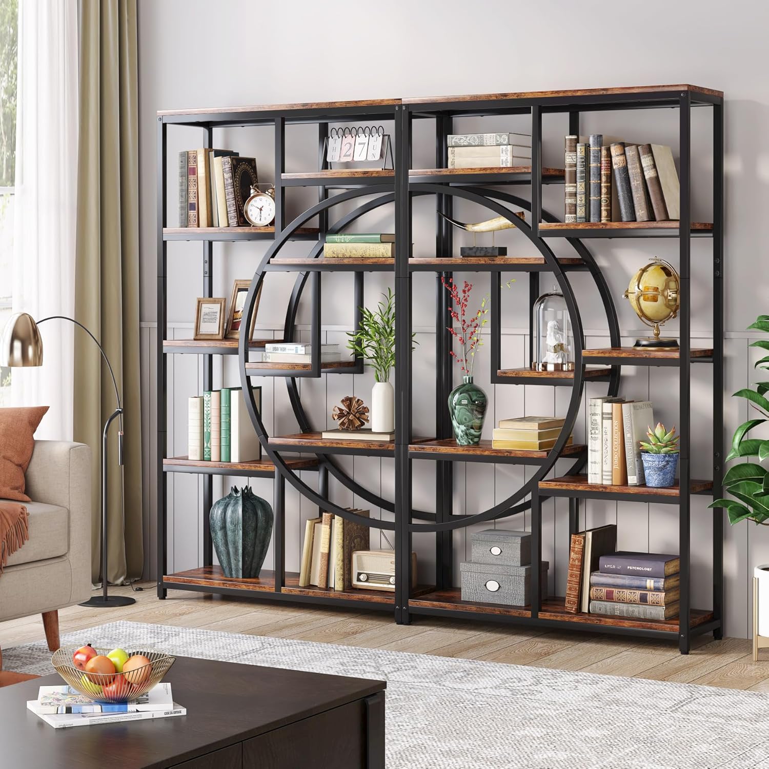 Tribesigns Bookshelf Industrial 5 Tier Etagere Bookcase