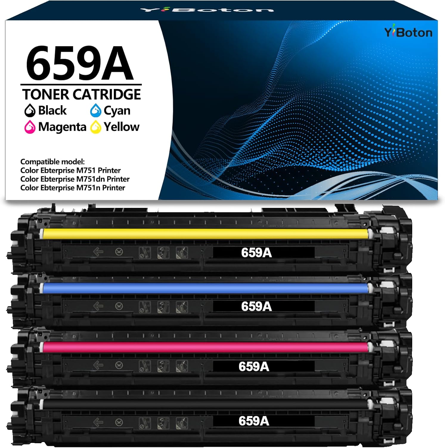659 659A High Capacity Toner Cartridge Replacement for HP 659A 659X Toner Cartridges W2010A W2011A W2012A W2013A Compatible for Color Enterprise MFP M856DN M856X M776 M776DN M776Z M776ZS Printer
