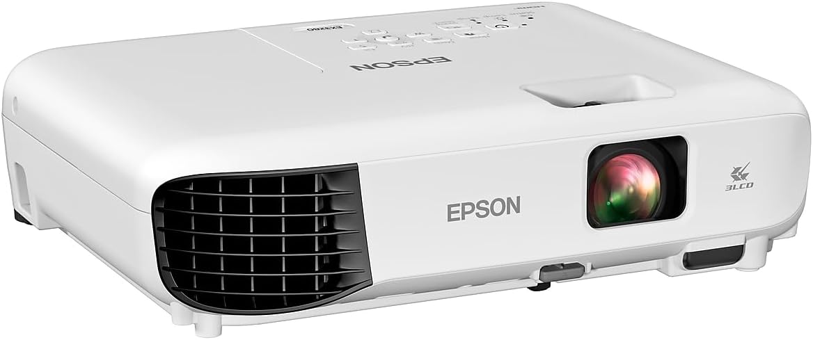 Epson EX3280 3-Chip 3LCD XGA Projector 3600 lumens for both color and white brightness, HDMI, Built-in Speaker, 15,000:1 Contrast Ratio
