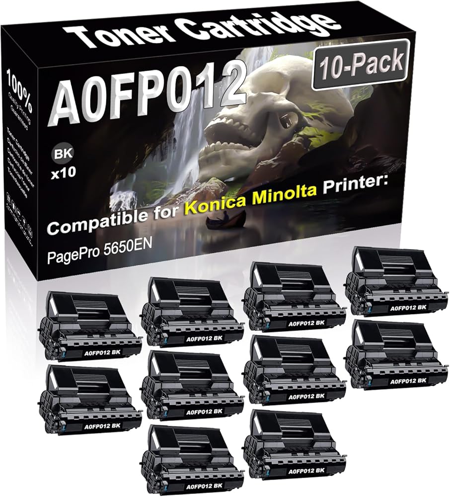 10-Pack (Black) Compatible High Yield A0FP012 Laser Printer Toner Cartridge use for Konica Minolta PagePro 5650EN Printer