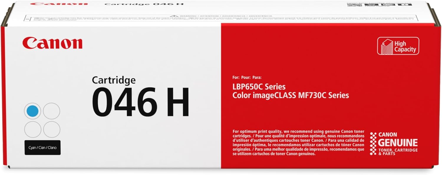Canon Genuine 046 Cyan Toner Cartridge High Capacity Compatible with LBP654Cdw, MF731Cdw, MF733Cdw, MF735Cdw