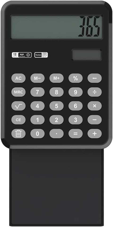 Handwriting Board Calculator Pull-Out 12-Digit Solar Power Supply Compact Portable Large-Screen