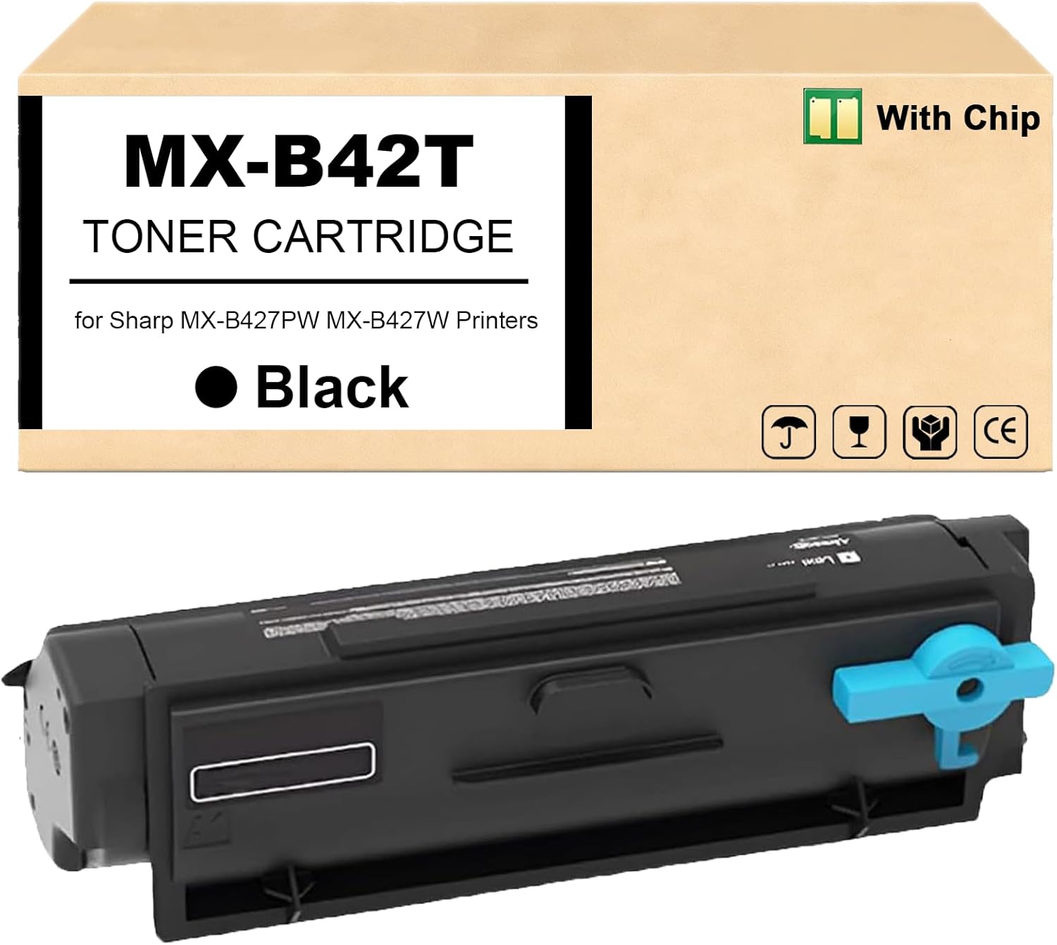 ZHINGUAN MX-B42T High Yield Toner Cartridge Use for Sharp MX-B427PW MX-B427W Printers (1-Black)