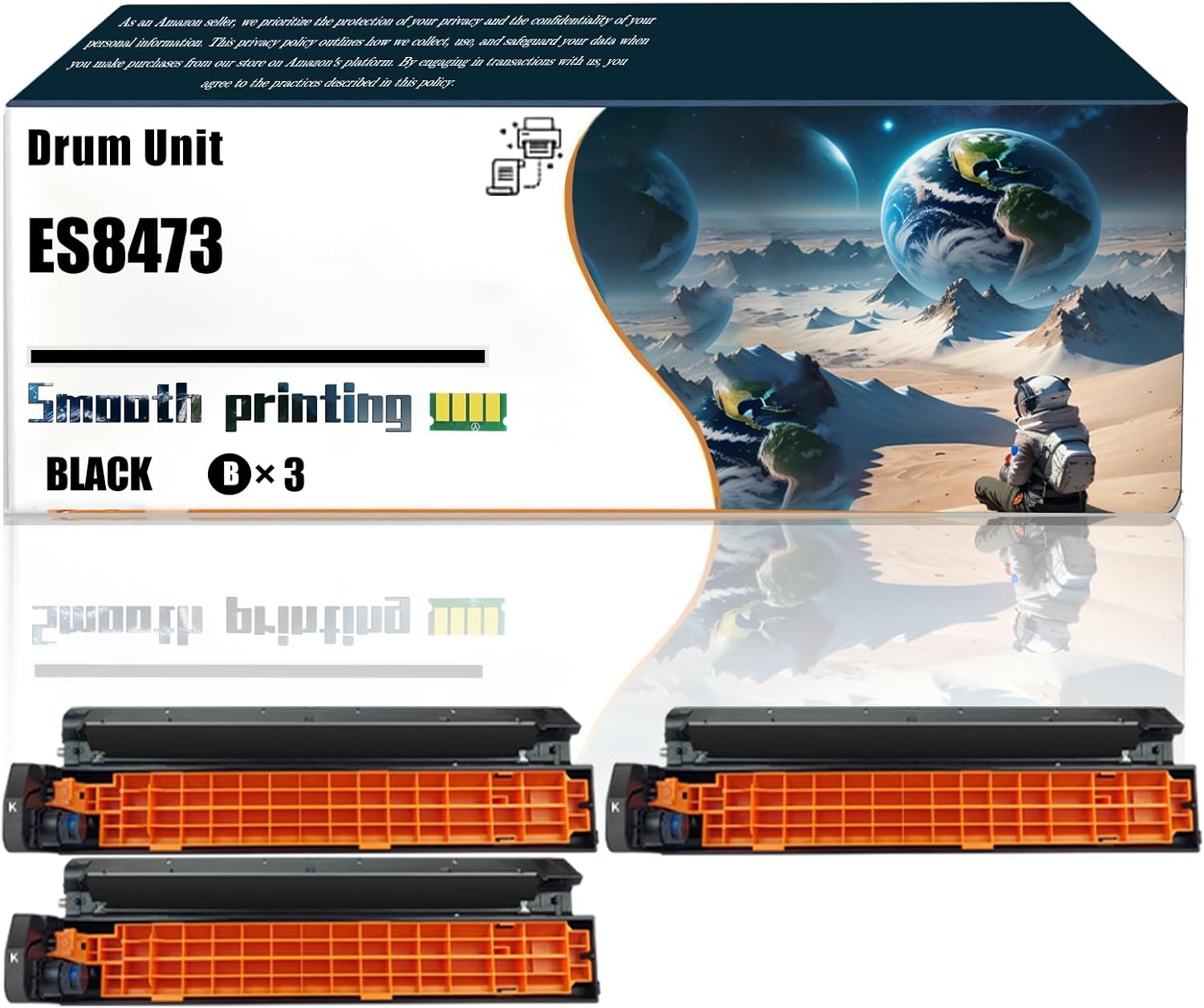LSSF Replacement Parts Drum Unit ES8473 Compatible with Okidata OKI ES8473 ES8473c ES8473x MFP Printers, Contains Chip and Clear Printing (3 Pack Black)