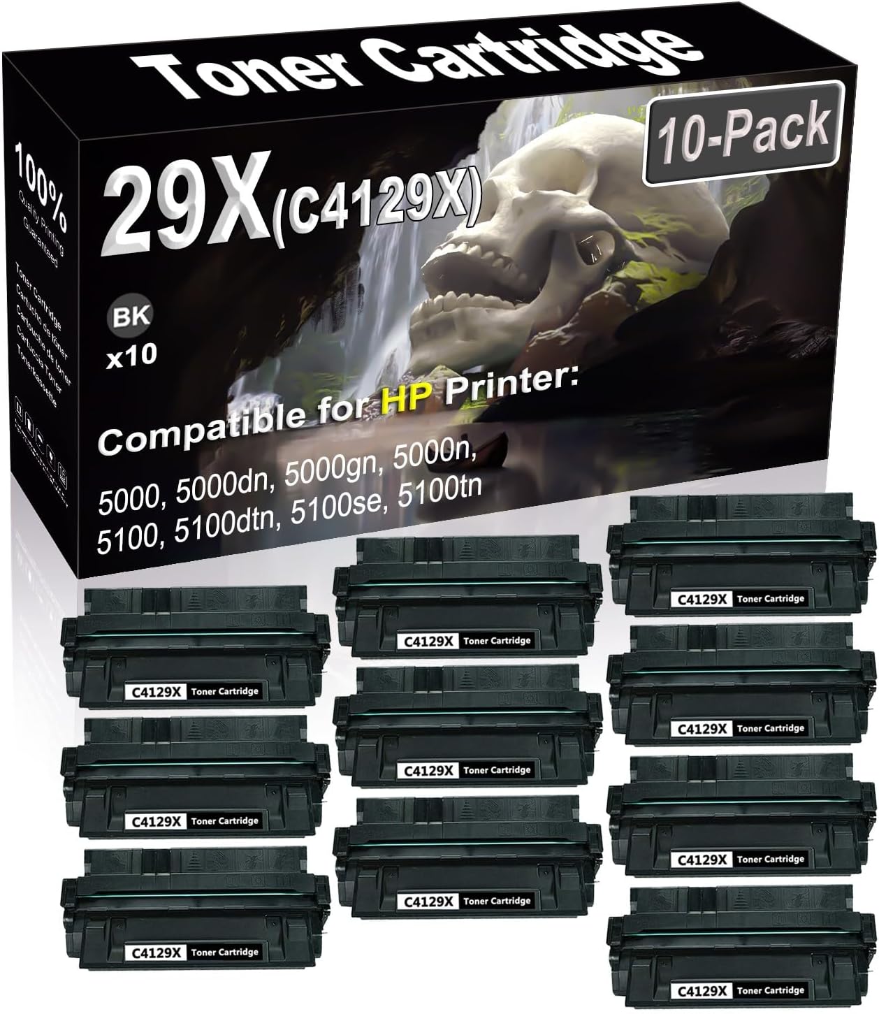 SINIYA 10-Pack Compatible High Capacity 29X C4129X Imaging Toner Cartridge use for 5000 5000dn 5000gn 5000n 5100 5100dtn 5100se Printer (Black)