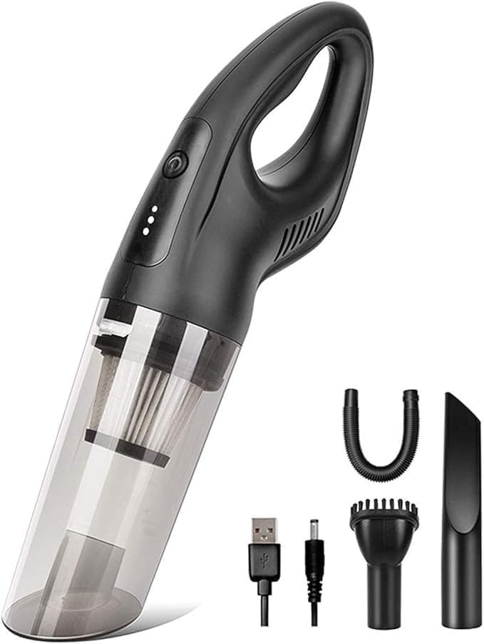 WXQZHF Handheld Vacuum Cleaner, Cyclone Handheld Vacuum Cordless and Powered by Strong Motor, Quick Charging Tech, Replaceable HEPA Filter Meet Various Needs in Vehicle & House