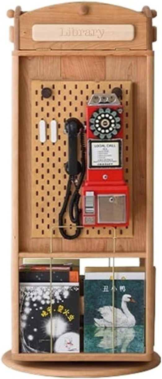 Bookcase Bookcase Rotary Bookcase, 360 Degree Bookcase, Solid Wood Picture Bookshelf, Storage Floor Cabinet Standing Bookshelves