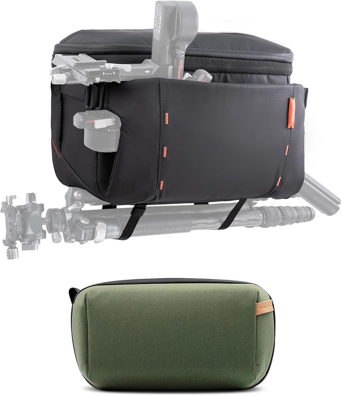 PGYTECH OneMo Sling Camera Bag 11L-13L+Tavel Tech Organizer, Waterproof Tech Pouch, Electronics Accessories Organizer Travel Carrying Case, Cable Organizer Bag for Cord