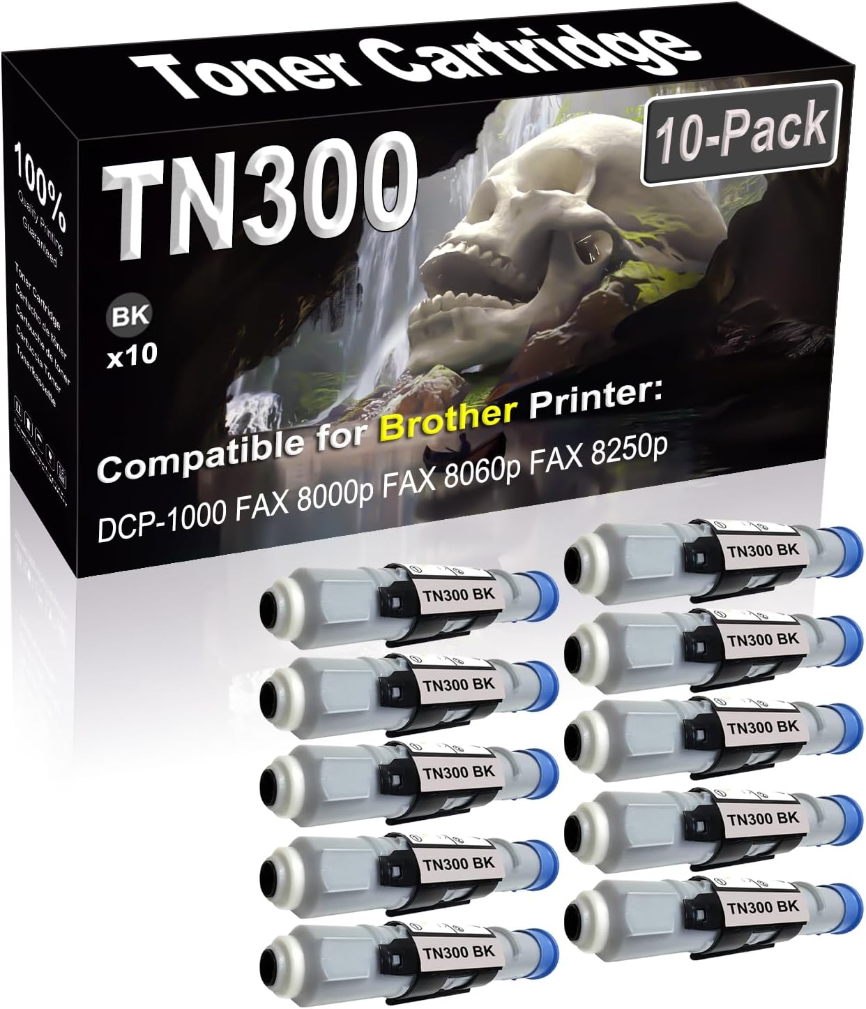 SINIYA 10-Pack (Black) Compatible DCP-1000 FAX 8000p FAX 8060p FAX 8250p Laser Printer Cartridge (High Capacity) Replacement for TN300 TN-300 Printer Cartridge