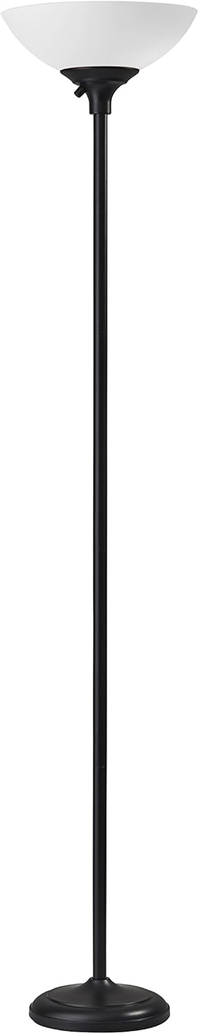 Adesso 7506-01 Glenn 300W Torchiere, 71 in, 2 x 150 W Incandescent/equiv. LED, Black, 1 Floor Lamp
