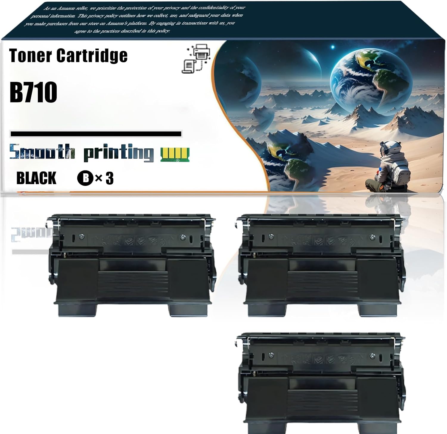 LSSF Replacement Parts Toner Cartridge B710 Compatible with Okidata OKI B710DN B710N B720DN B720N Printers, Contains Chip and Clear Printing (3 Pack Black)