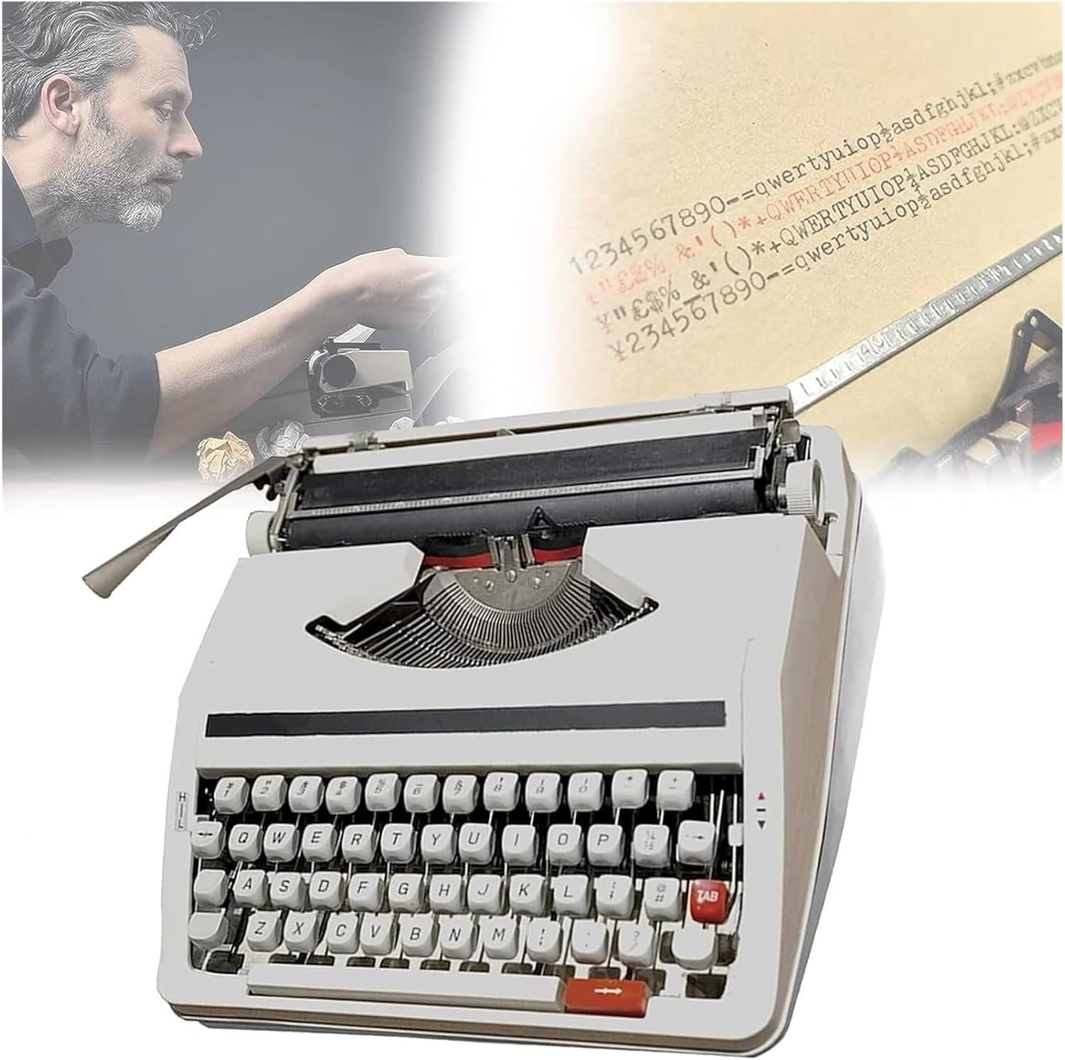 Traditional Manual Typewriter - Vintage,Portable Manual Typewriter for Notes Or Letters Or Creative Writing, Old Fashioned Typewriter