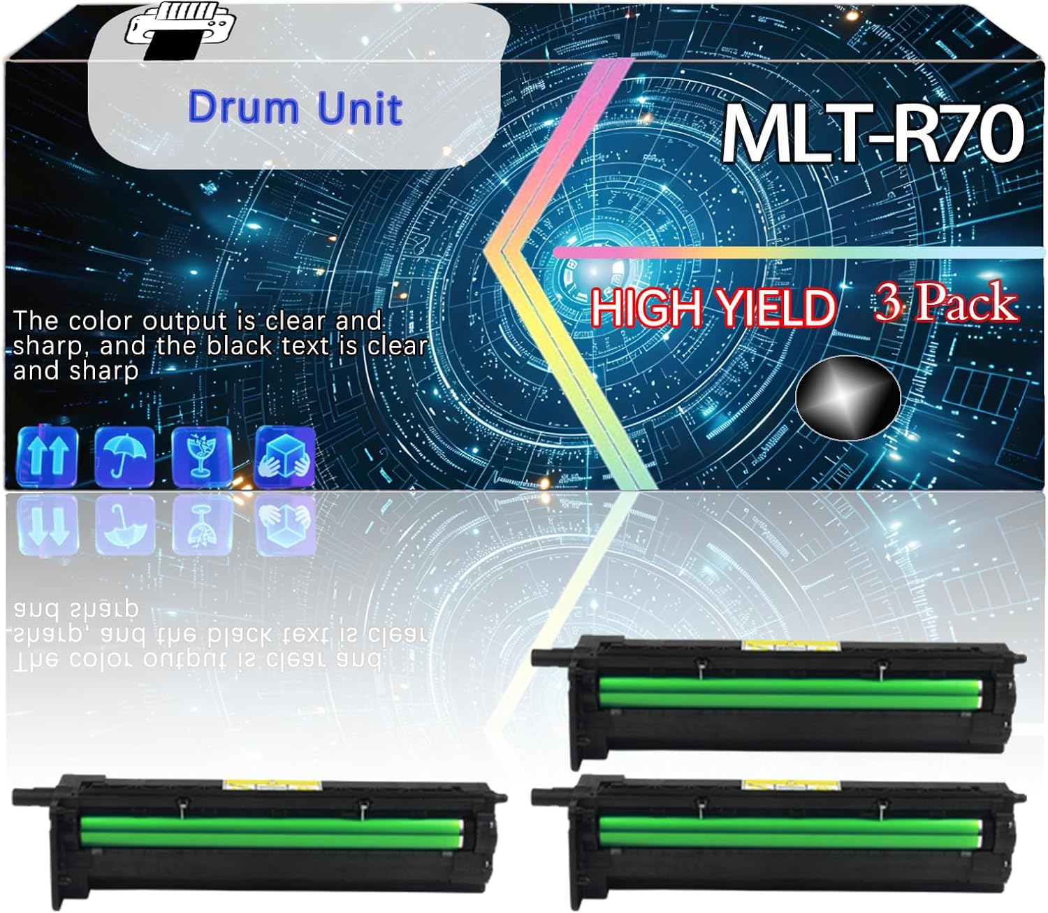 Compatible for Samsung MLT-R707 Replacement Drum Unit Used with SL-K2200 K2200ND Printers, High Production Multiple Options (3 Pack Black)