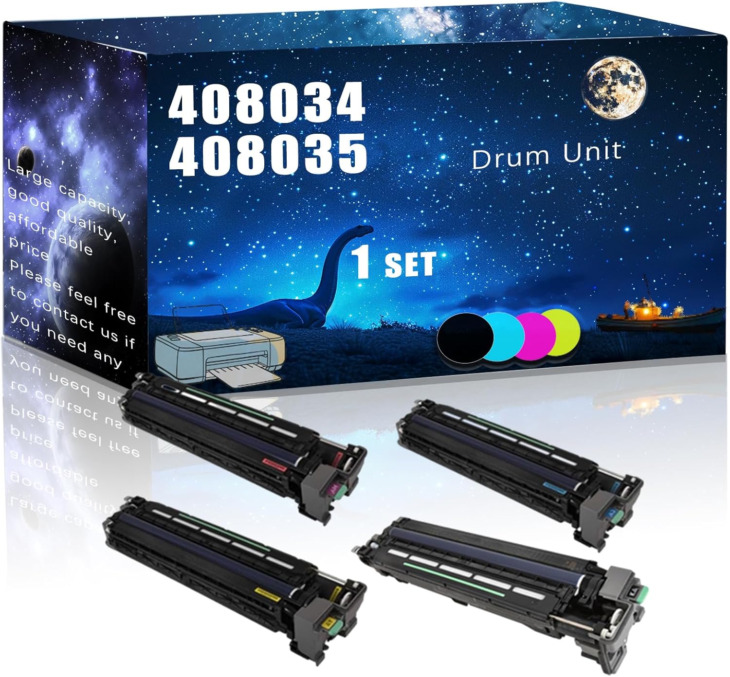 MUCQL 408034 408035 Compatible Drum Unit Replacement for Ricoh High Yield Compatible SP C840dn C842dn Printer, Meet Printing Needs (4-Pack BK/C/M/Y)