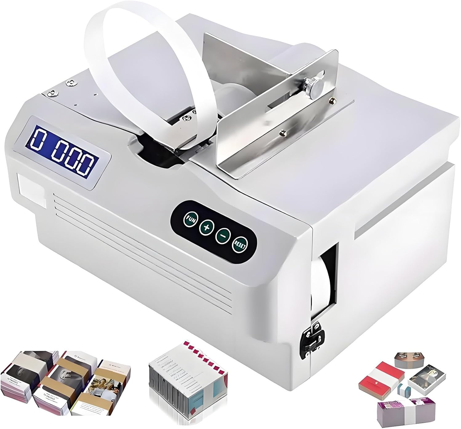 Cash Bundling Machine Automatic Small Banknote Binding Machine Binding Speed 2S/Time, Cross Binding Machine for Tie Bills Cards Banknotes, Efficient Currency Strapping Tool