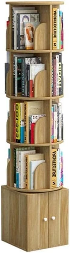 Bookshelf Bookshelves Bookcase Book Case 360 Degree Rotary Bookshelf With Cabinet Bookshelves Shelf Simple Home Saving Space Landing Student Creative Bookcase Book Shelf Book Shelves ( Color : Light W