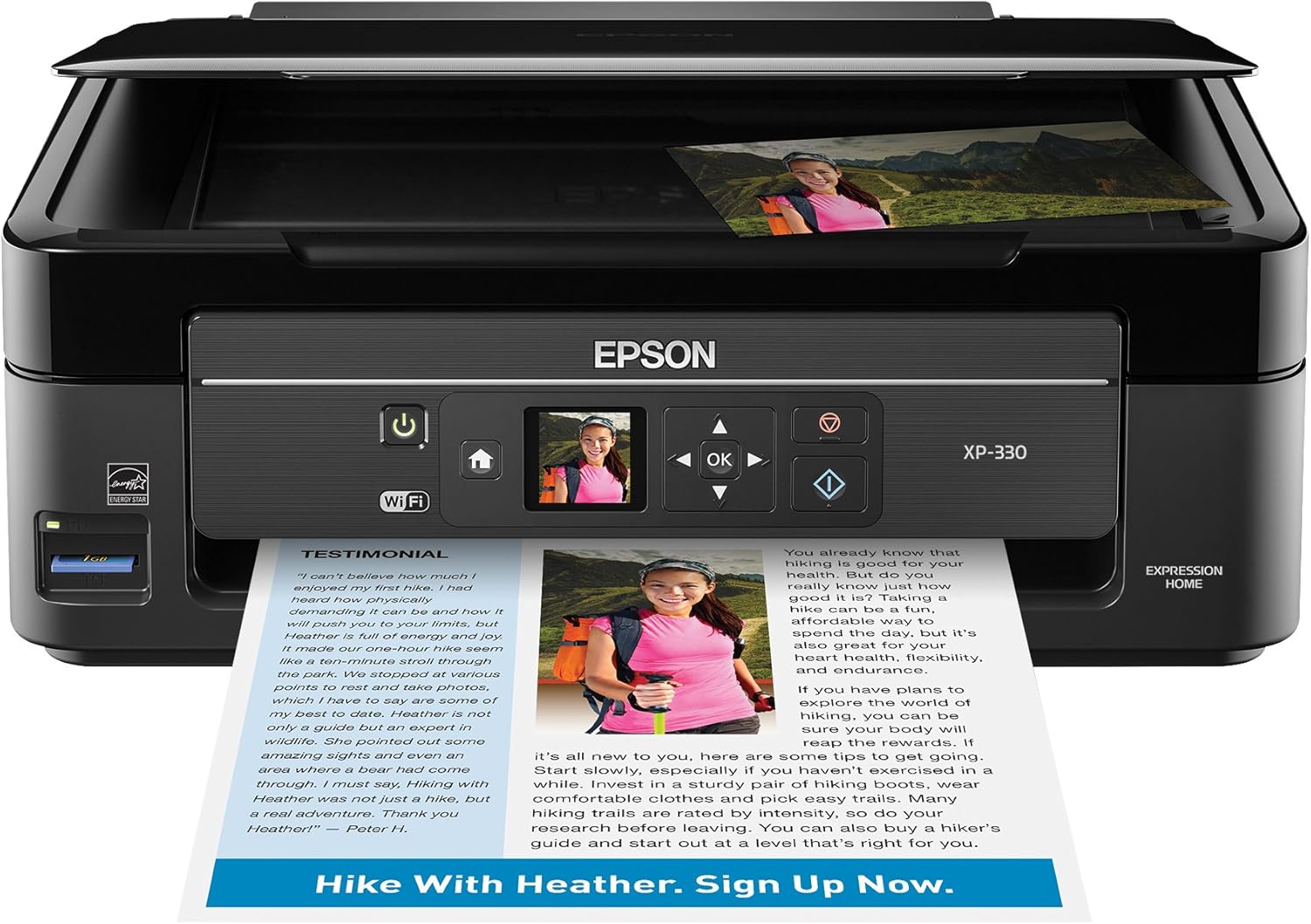 Epson Expression Home Xp-330 Wireless Color Photo Printer with Scanner and Copier, Amazon Dash Replenishment Ready