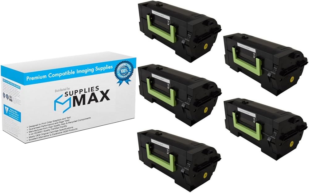 SuppliesMAX Compatible Replacement for Lexmark MS-725/MS-823/MS-825/MX-722/MX-725/MX-822/MX-826 Series Ultra High Yield Toner Cartridge (5/PK-55000 Page Yield) (58D0UAL_5PK)
