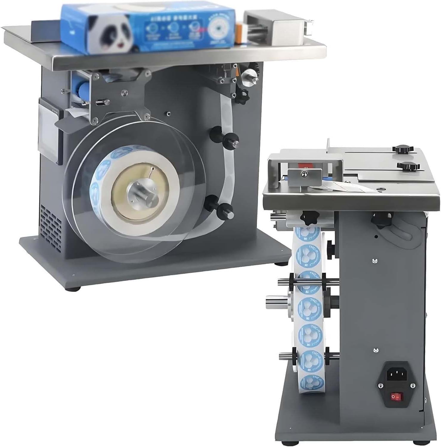 LYNNEYING 90-Degree Corner Labeling Machine, Semi-Automatic, Touch Screen Control, 200W, 15-30 Labels/Min High-Speed Box Sealing, Lightweight, for Electronic Packaging, ±0.5mm Accuracy