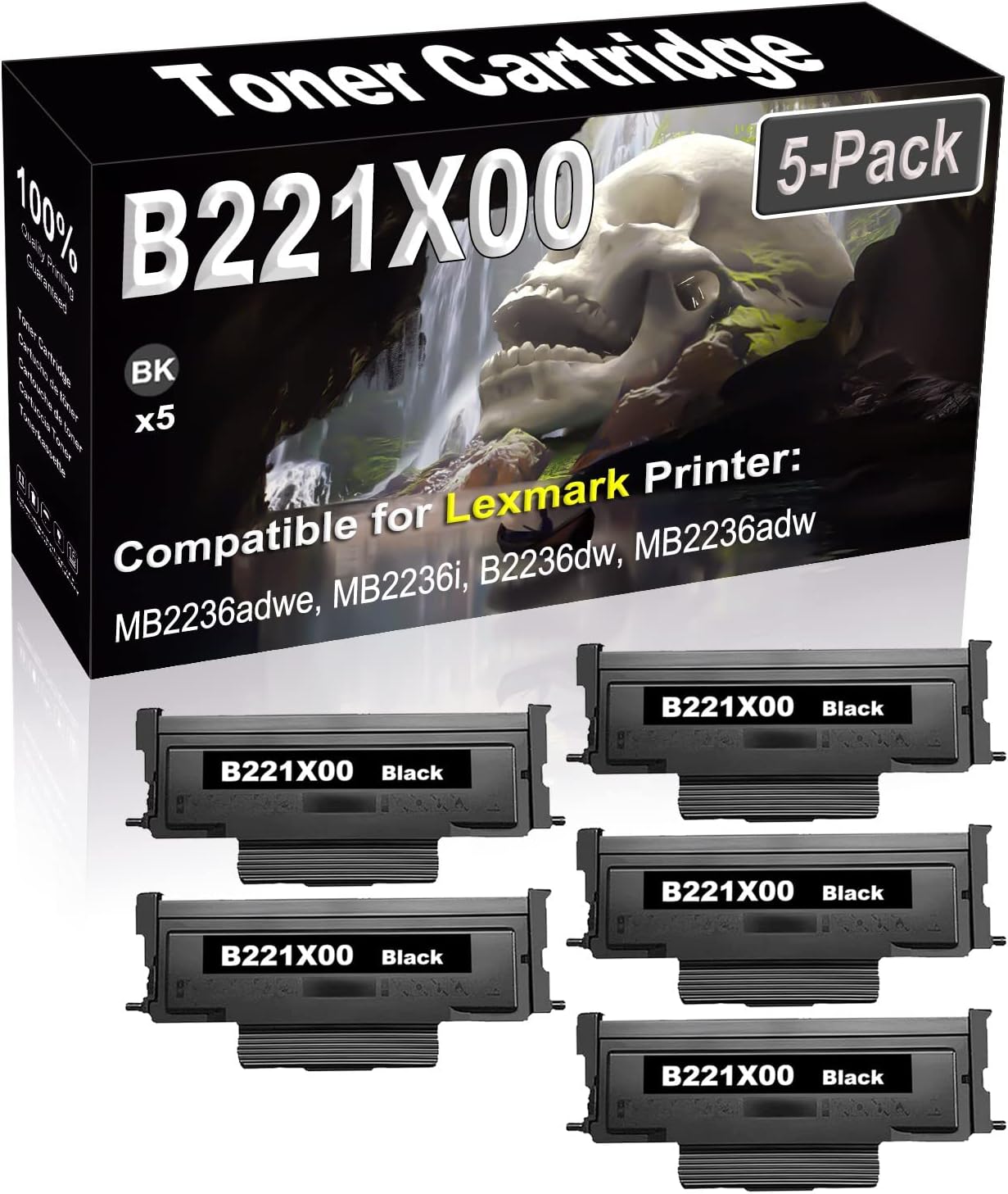 SINIYA 5-Pack (Black) Compatible High Yield B221X00 Laser Printer Toner Cartridge use for MB2236adwe MB2236i B2236dw MB2236adw Printer