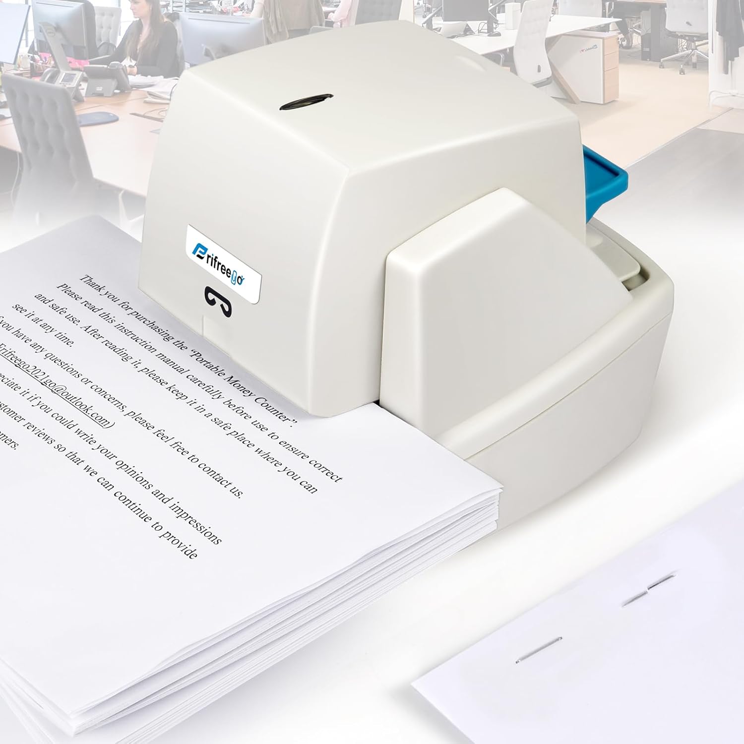 Frifreego Heavy Duty Electric Stapler, 70 Sheets 60g Paper Capacity, Automatic Flat-Clinch Stapler, Quiet and Anti-Jam for Office/School, with 5500 Staples