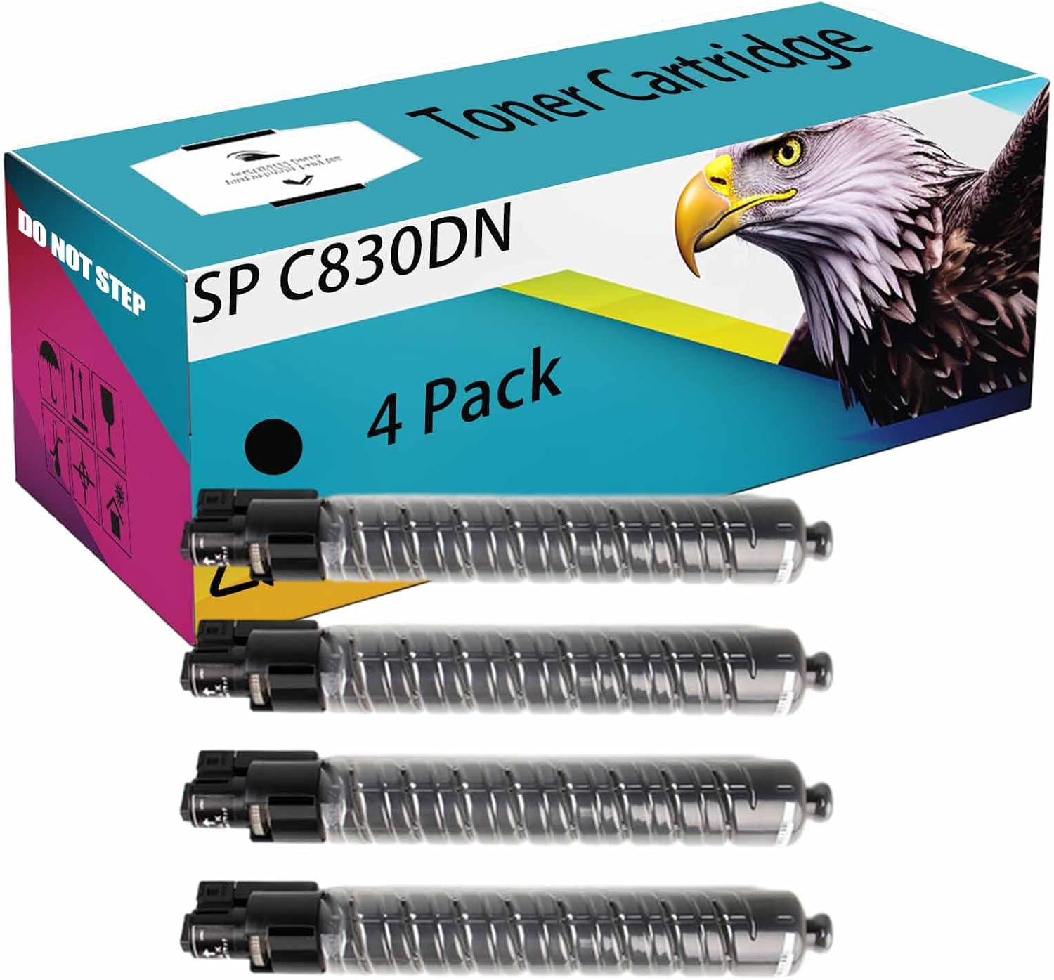 CEECN Compatible for Ricoh SP C830DN 821181 821182 821183 821184 Toner Cartridge Lanier Savin SP C830 C830dn C831 C831dn Printer, High Yield 22000 Pages, Clear Printing (Black*4)