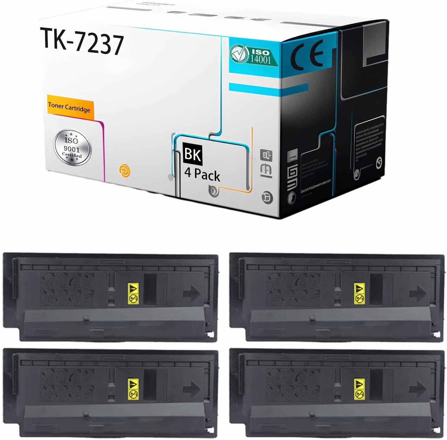 LSSF TK-7237 1T02ZS0US0 Toner Cartridge Compatible for Kyocera TASKalfa MZ4000i Printer [High Print Page Volume with Chip] (Black 4Pack)