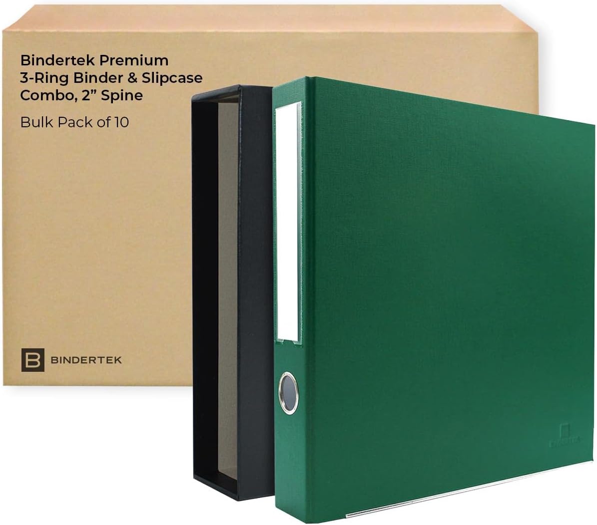 3-Ring Premium Binder & Slip Case Combo, Pack of 10 - Evergreen, 2