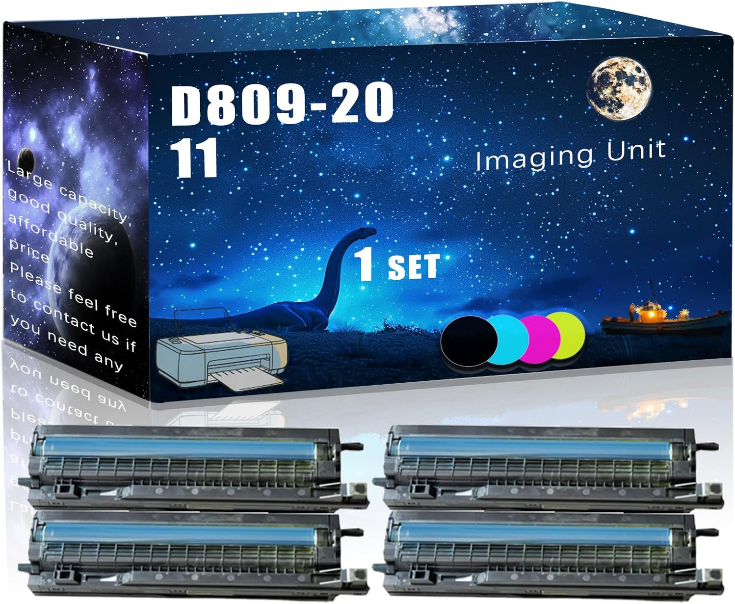 MUCQL D809-2011 Compatible Imaging Unit Replacement for Ricoh High Yield Compatible Aficio MP C2030 MP C2050 MP C2530 MP C2550 Printers, Meet Printing Needs (4-Pack BK/C/M/Y)