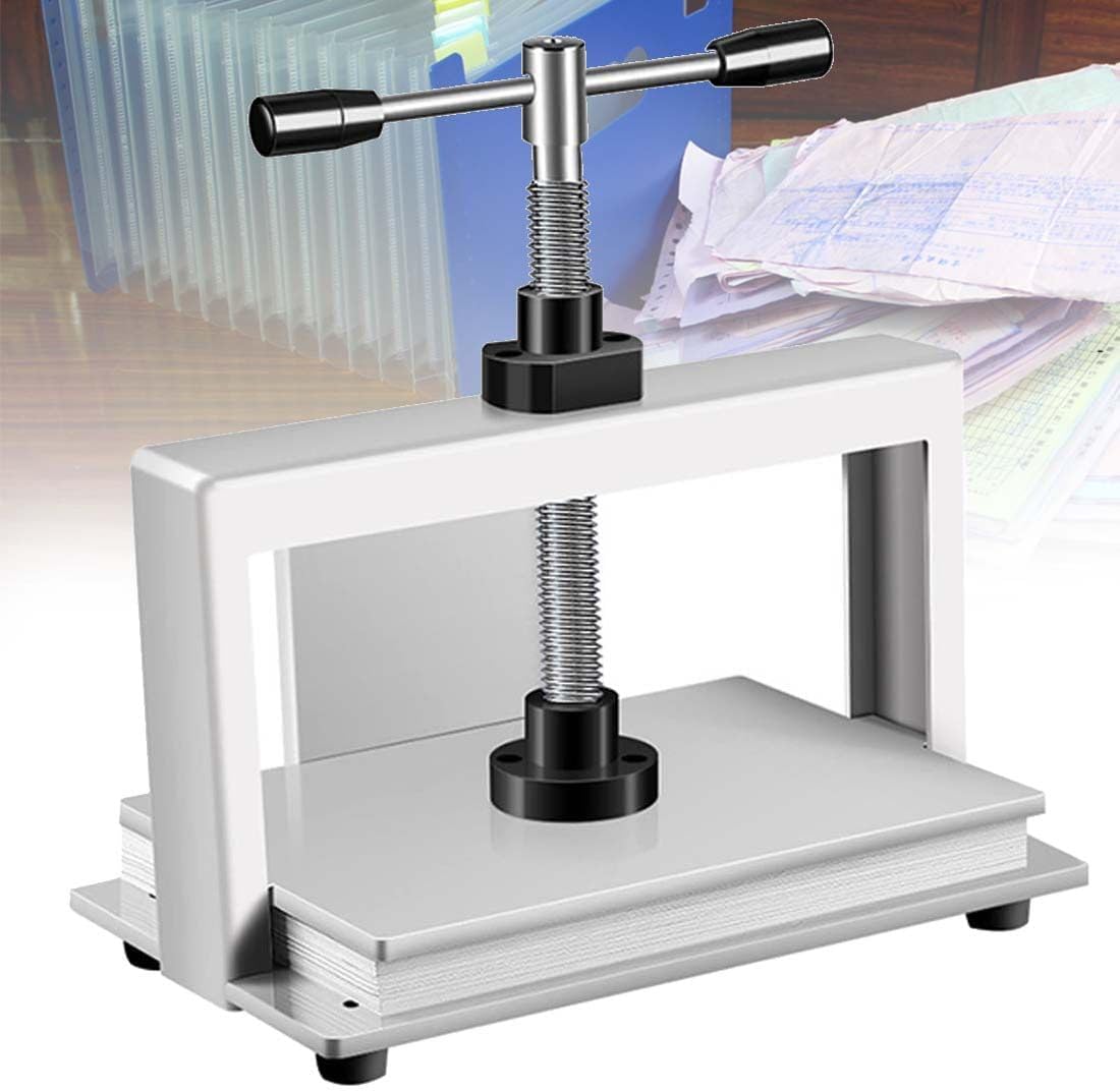 FKHFTI Bookbinding Press Machine, A4/A3 Flat Paper Press Machine, Manual Book Flattening Nipping Machine, Heavy Duty Bookbinder Double Balance Rod Paper Press Machine,A4 (A4)