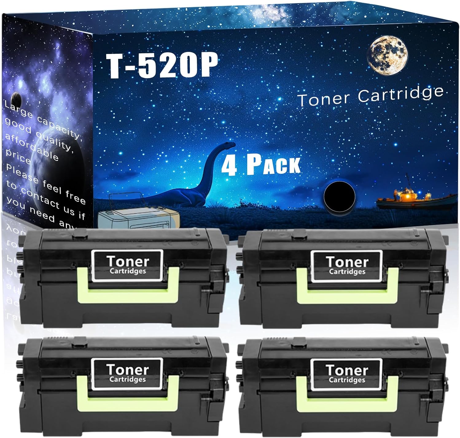 MUCQL T-520P Compatible Toner Cartridge Replacement for Toshiba High Yield Compatible e-Studio 520p 525p Printers, Meet Printing Needs (4 Pack Black)