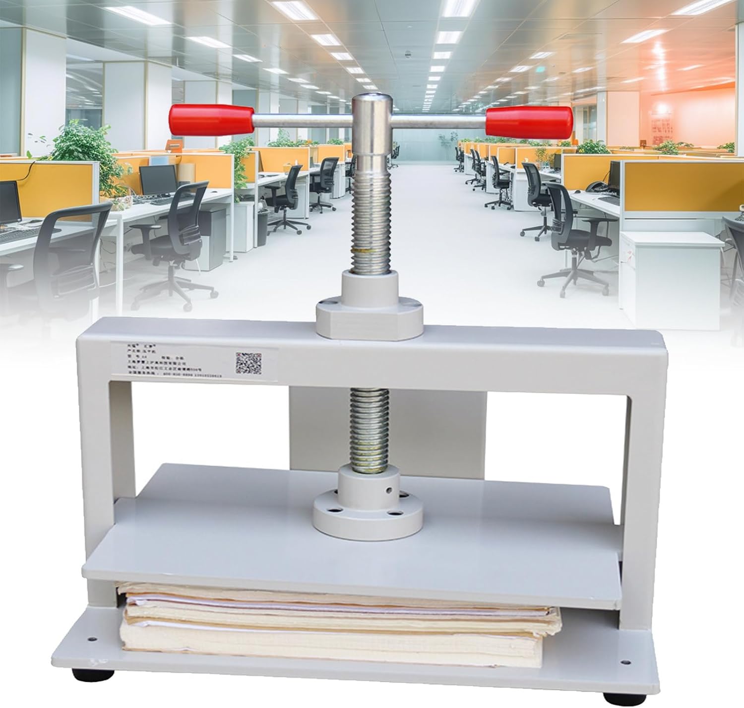 JJENXYYDS 8mm Thick Metal Plate Binding Paper Press,A3/A4/A5 Certificate Bill Flattener,Paper Flattening Machine with Double Balance Rod,for Bookbinding, Invoice Banknotes Books Stamps,A4