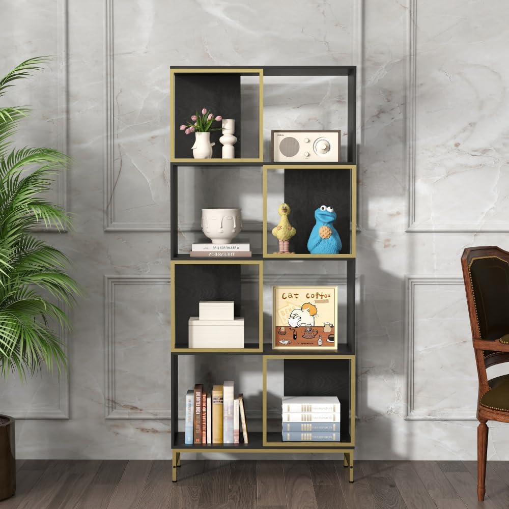 RadiantName 4-Tier Storage Shelves, Bookcase Display Storage Shelf Corner Shelf for Small Space, Living Room