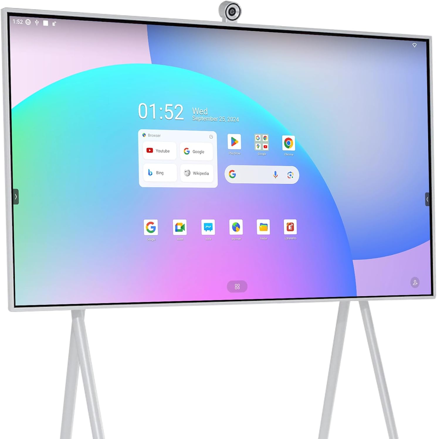 JAV Smart Board with Google EDLA Certified, 65 inch Interactive Whiteboard - 4K UHD 16+256GB Digital Smart Whiteboard Touch Screen with 48MP Camera for Classroom Office (Wall Mount Included)