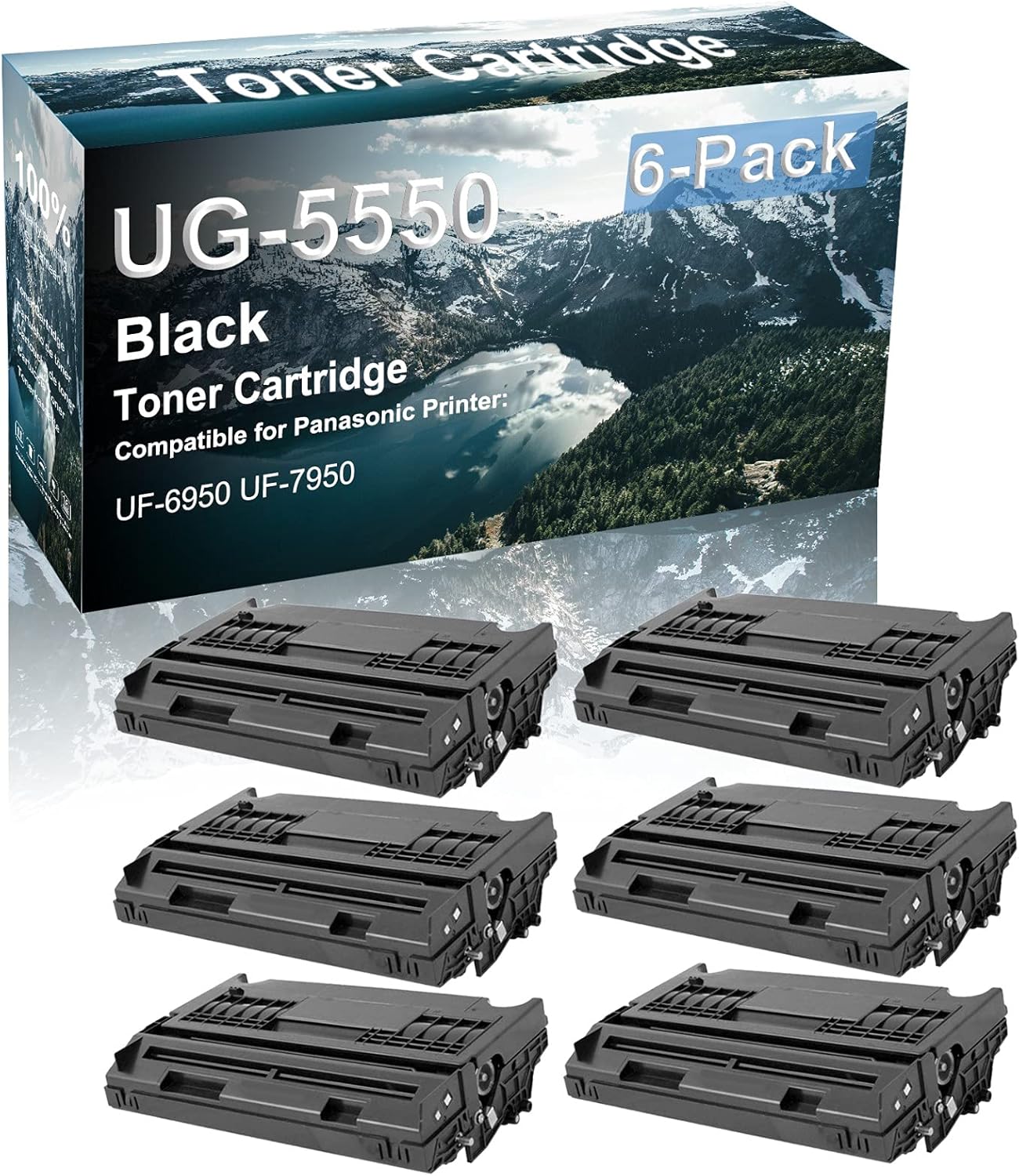 Credibility Store 6-Pack Compatible High Capacity UG-5550 Printer Cartridge use for Panasonic UF-6950 UF-7950 Printer (Black)