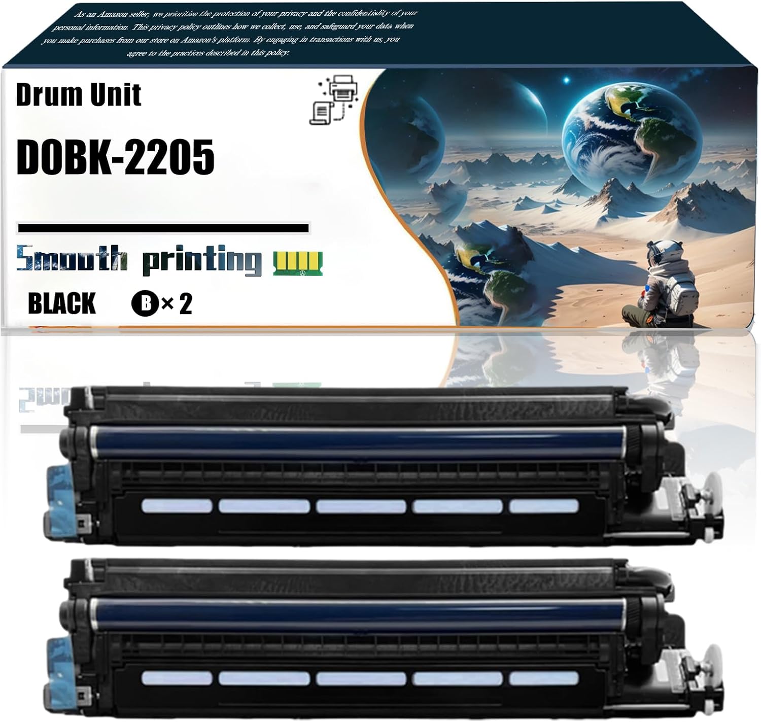 LSSF Replacement Parts Drum Unit D0BK-2205 Compatible with Ricoh IM C2000 C2500 Printers, Contains Chip and Clear Printing (2 Pack Black)