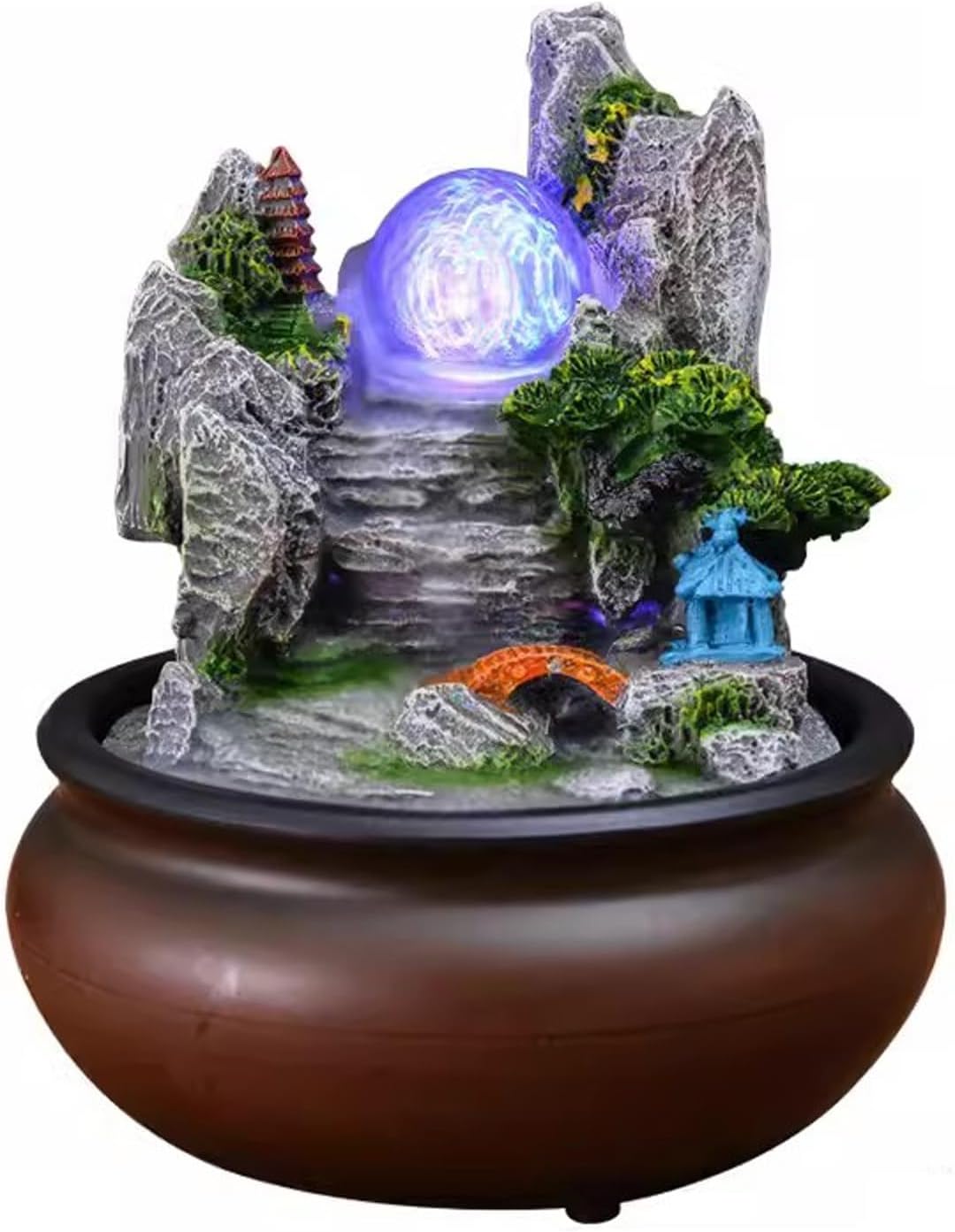 Tabletop Fountain Flowing Water Decoration Fountain Chinese Style Rockery Home Decoration Gift Office Opening Desktop Decoration Water Fountain (Color : 02) (7)