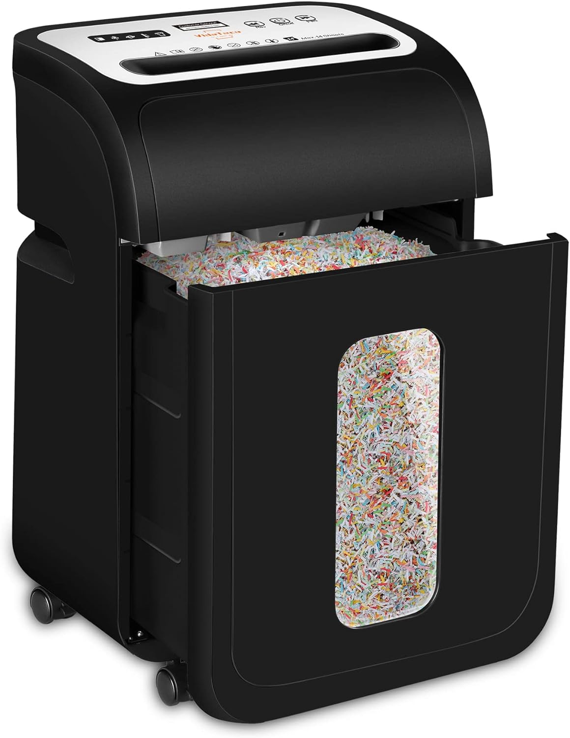 VidaTeco Paper Shredder for Home Office14-Sheet 60-Mins Micro Cut Shredder with US Patented Blade,Shred Card/CD/Clip/Staple,for Home Use Heavy Duty,AUTO Jam Proof,5.3-Gallon Pullout Bin(ETL)