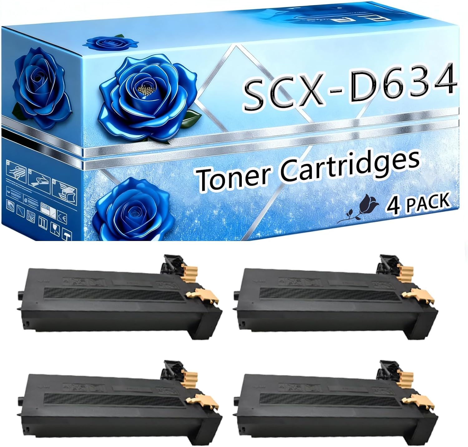 BIVOL Compatible Toner Cartridges Replacement for Samsung SCX-D6345A High Yield 30000 Pages SCX-6345N Printers (4 Pack Black)