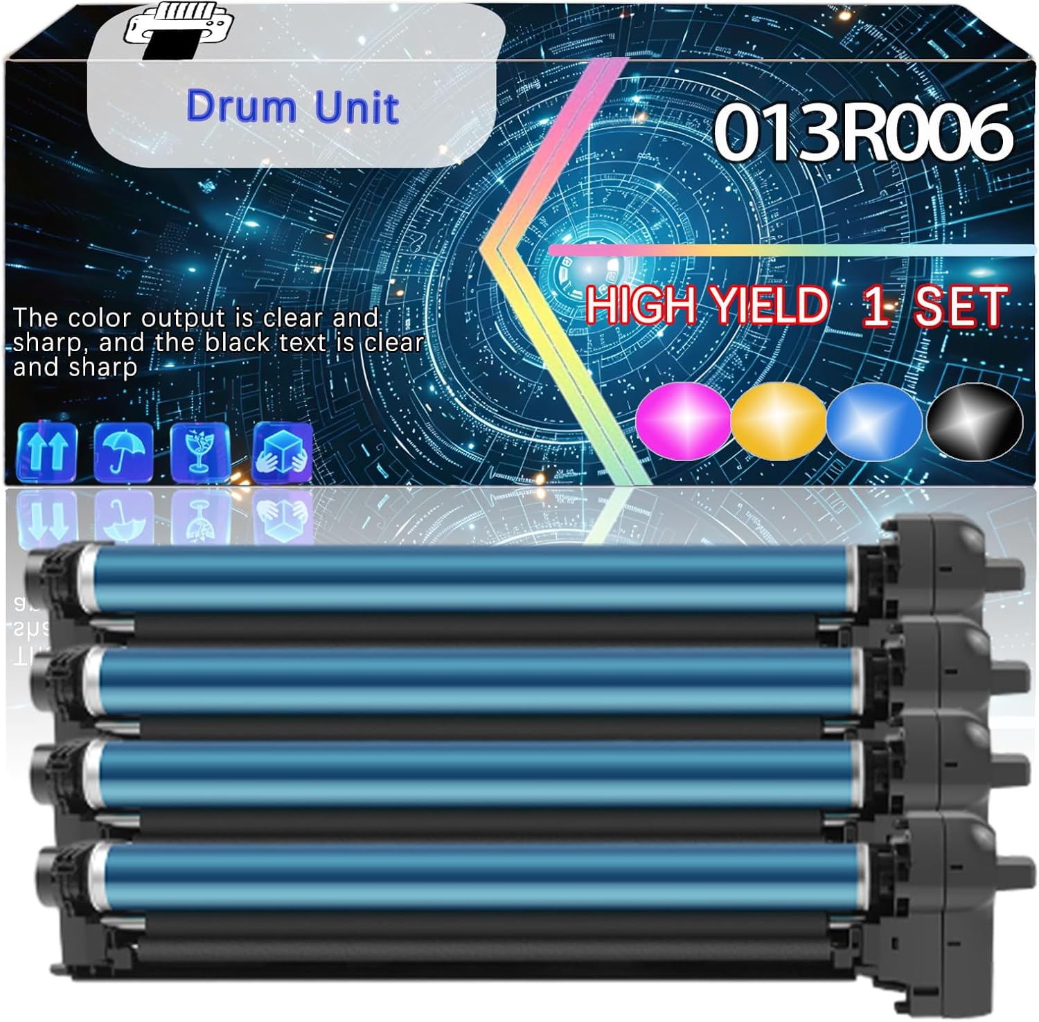 013R00688 Compatible for Xerox VersaLink C7120 C7125 C7130 Printers, Replacement Drum Unit High Yield Printer Accessories (4-Pack BK/C/M/Y)