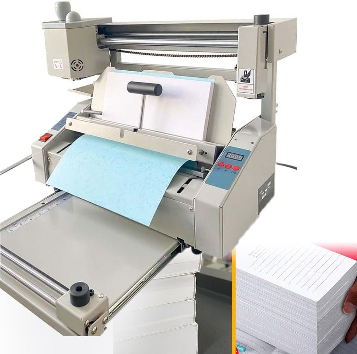 HYUIO Hot Melt Glue Book Binding Machine Wireless Paper Binder for A4 Books with Milling Spine Rougher Ideal for Secure and Professional Book Binding