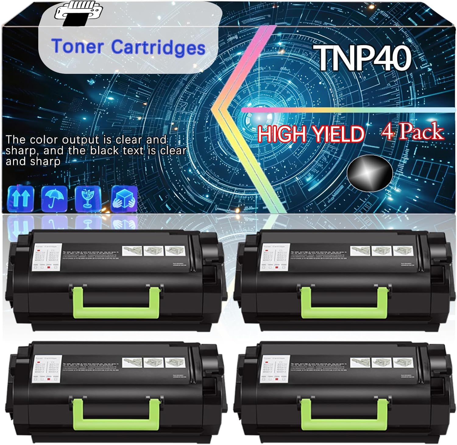 CEECN TNP40 Compatible for Konica Minolta bizhub 4020 Printers, Replacement Toner Cartridges High Yield Printer Accessories (4 Pack Black)